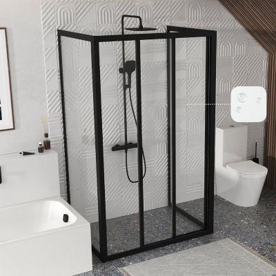 Ravak Supernova ścianka prysznicowa 80 cm czarny mat/tworzywo polistyren 940403R211