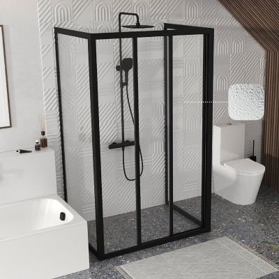 Ravak Supernova ścianka prysznicowa 90 cm czarny mat/ 940703R2ZG