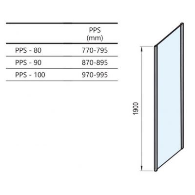 Ravak Pivot PPS-100 ścianka prysznicowa 100 cm stała czarny mat/szkło przezroczyste 90GA0300Z1