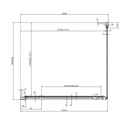 Ravak Pivot PPS-100 ścianka prysznicowa 100 cm stała czarny mat/szkło przezroczyste 90GA0300Z1