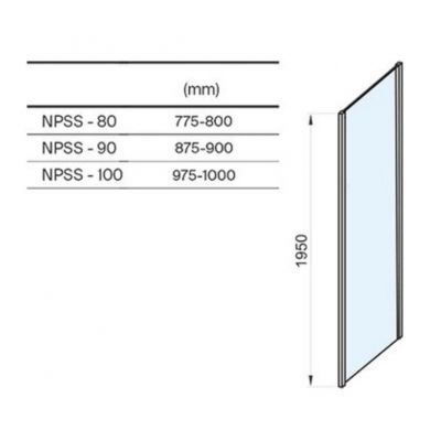 Ravak Nexty ścianka prysznicowa 90 cm srebrny połysk/szkło przezroczyste 90O70C00Z1