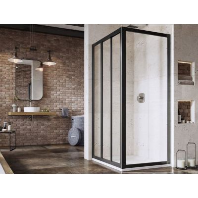 Ravak Supernova APSS-90 ścianka prysznicowa 90 cm czarny/szkło przezroczyste 940703R2Z1