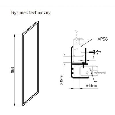 Ravak Supernova APSS-90 ścianka prysznicowa 90 cm satyna/szkło grape 94070UR2ZG