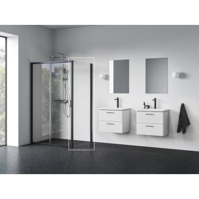 Ravak Blix II ścianka prysznicowa NBLPS 100 cm czarny mat/szkło przezroczyste 9BMA0300Z1