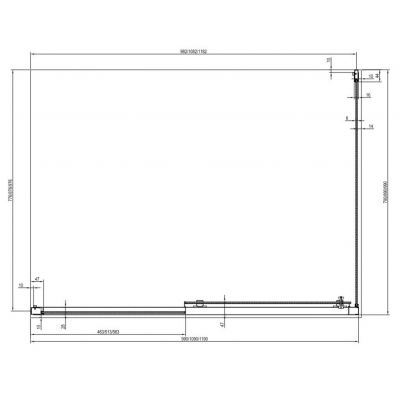 Ravak Blix II ścianka prysznicowa NBLPS 100 cm bright alu/szkło przezroczyste 9BMA0C00Z1