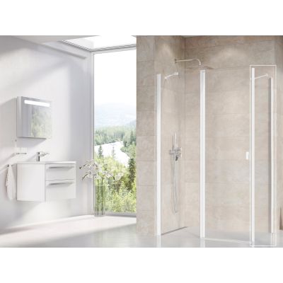 Ravak Chrome CPS-90 ścianka prysznicowa 90 cm stała biały mat/szkło przezroczyste 9QV70E00Z1