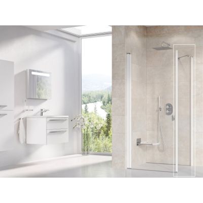 Ravak Chrome CPS-100 ścianka prysznicowa 100 cm stała biały/szkło przezroczyste 9QVA0100Z1