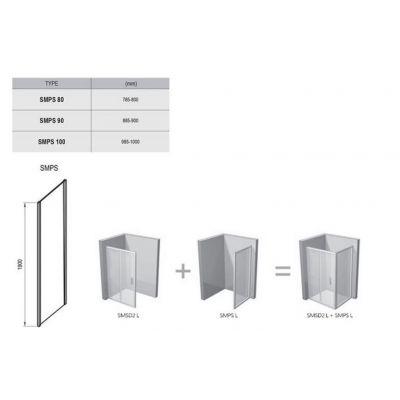 Ravak SmartLine SMPS-100 P ścianka prysznicowa 100 cm stała prawa chrom/szkło przezroczyste 9SPA0A00Z1