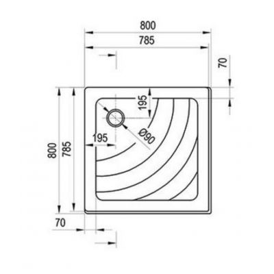 Ravak Angela Kaskada EX brodzik 80x80 cm kwadratowy biały A004401320