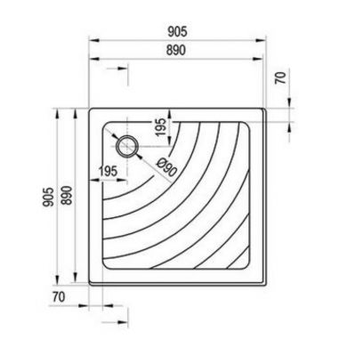 Ravak Angela-90 Kaskada EX brodzik 90x90 cm kwadratowy biały A007701320