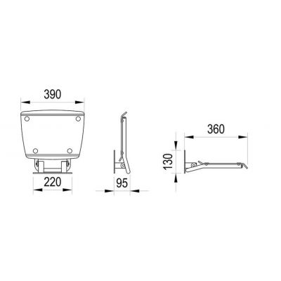 Ravak Ovo B II siedzisko prysznicowe czarne/clear B8F0000059