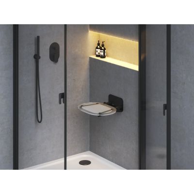 Ravak Chrome siedzisko prysznicowe czarne clear B8F0000065