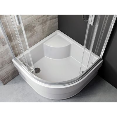 Ravak Sabina-80 LA brodzik 80x80 cm półokrągły głęboki z siedziskiem biały GPX11004