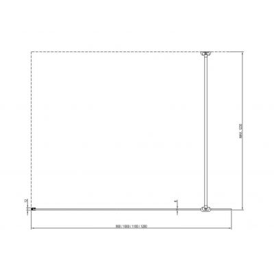 Ravak Walk in Wall Air ścianka prysznicowa walk-in 100 czarna szkło przezroczyste GW9WA0300Z1C