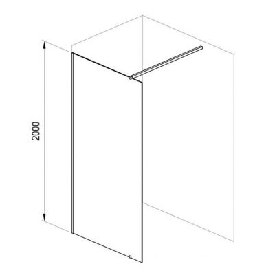 Ravak Walk-In Wall SET ścianka prysznicowa walk-in 110 cm czarny mat/szkło przezroczyste GW9WD030SZ1