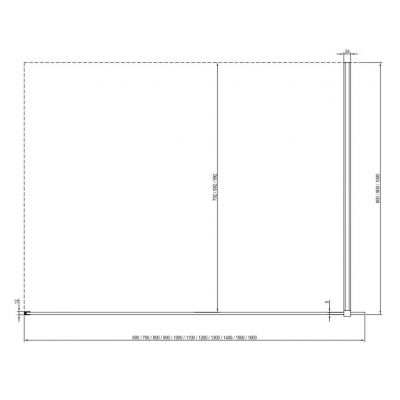 Ravak Walk-In Wall SET ścianka prysznicowa walk-in 110 cm czarny mat/szkło przezroczyste GW9WD030SZ1