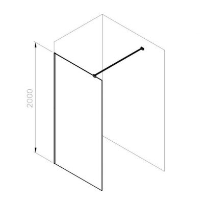 Ravak Walk in Wall Air ścianka prysznicowa walk-in 120 czarna szkło przezroczyste GW9WG0300Z1C