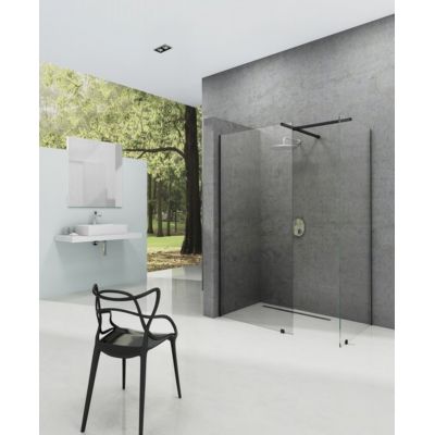Ravak Walk-In ścianka prysznicowa 140 cm czarna/szkło przezroczyste GW9WM0300Z1