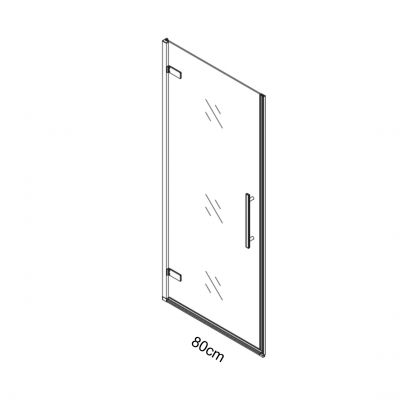 Ravak Cool! drzwi prysznicowe 80 cm czarny mat/szkło przezroczyste X0VV40300Z1