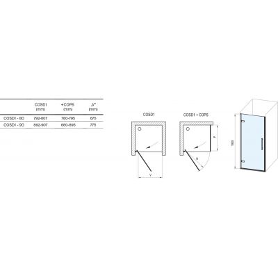 Ravak Cool! drzwi prysznicowe 80 cm uchylne biały mat/szkło przezroczyste X0VV40E00Z1