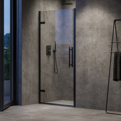 Ravak Cool! drzwi prysznicowe 90 cm czarny mat/szkło przezroczyste X0VV70300Z1