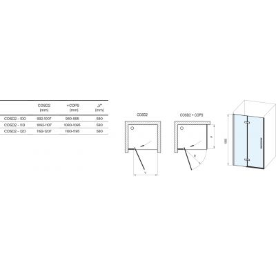 Ravak Cool! drzwi prysznicowe 100 cm uchylne chrom połysk/szkło przezroczyste X0VVACA00Z1