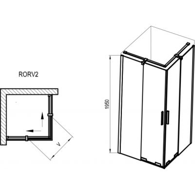 Ravak Roll RORV2 kabina prysznicowa 80x80 cm kwadratowa czarny mat/szkło przezroczyste X14V40300Z1