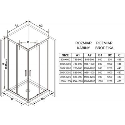 Ravak Blix Slim BLSRV2K-100 drzwi prysznicowe 100 cm czarny mat/szkło przezroczyste X1XMA0300Z1