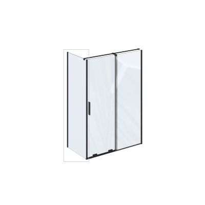 Ravak Roll ROPS ścianka prysznicowa 80 cm czarny mat/szkło przezroczyste X90V40300Z1