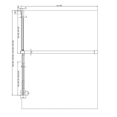 Ravak Roll ścianka prysznicowa walk-in 140 cm czarny mat/szkło przezroczyste X9WVM0300Z1