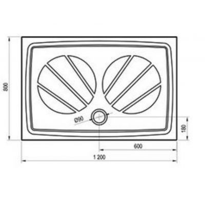 Ravak Galaxy Gigant Pro brodzik 120x80 cm prostokątny biały XA03G401010