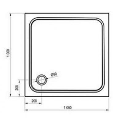 Ravak Perseus Pro Chrome brodzik 100x100 cm kwadratowy biały XA04AA01010