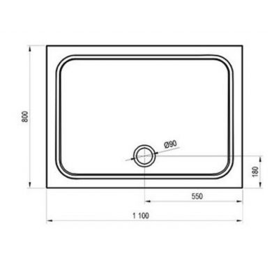 Ravak Gigant Pro Chrome brodzik 110x80 cm prostokątny biały XA04D401010