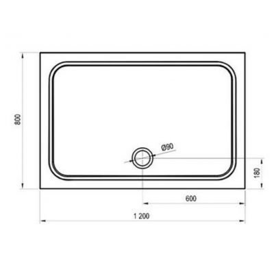 Ravak Gigant Pro Chrome brodzik 120x80 cm prostokątny biały XA04G401010
