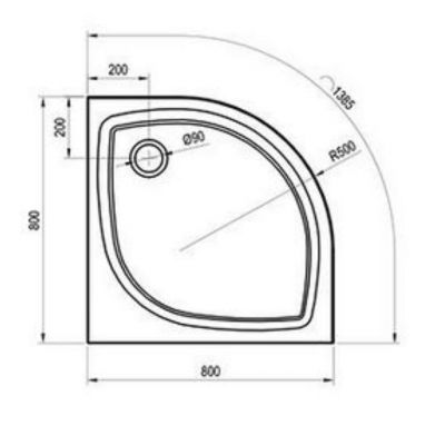 Ravak Galaxy Pro Flat brodzik półokrągły 80x80 cm biały XA234411010