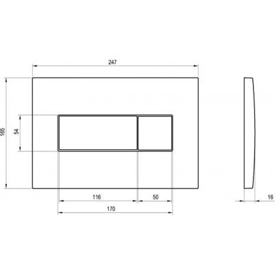 Ravak Uni Slim przycisk spłukujący do WC czarny X01744
