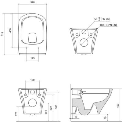 Ravak Classic RimOff miska WC wisząca bez kołnierza biała X01671