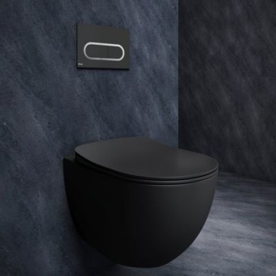 Ravak Chrome miska WC wisząca bez kołnierza czarny mat X01794