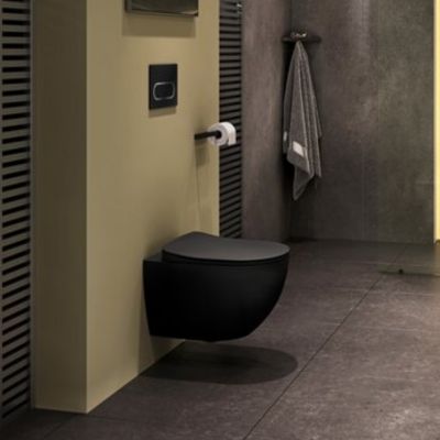 Ravak Chrome miska WC wisząca bez kołnierza czarny mat X01794