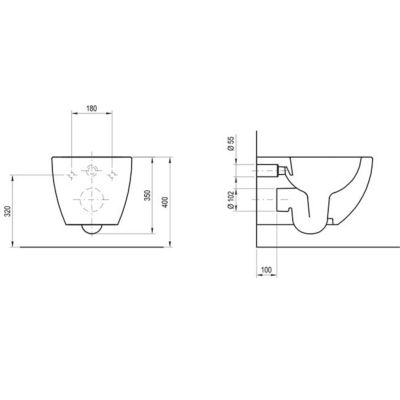 Ravak Chrome miska WC wisząca bez kołnierza czarny mat X01794
