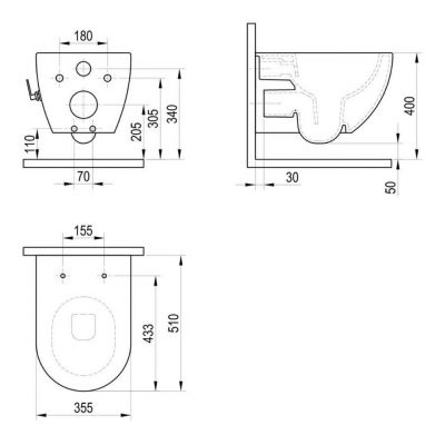 Ravak Miska Uni Chrome RimOff z funkcją bidetu podwieszany biały X01912