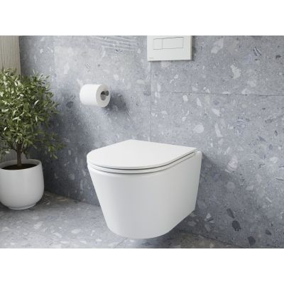 Ravak Flow miska WC z deską wolnoopadającą wisząca bez kołnierza biały połysk X01985