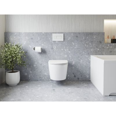 Ravak Flow miska WC z deską wolnoopadającą wisząca bez kołnierza biały połysk X01985