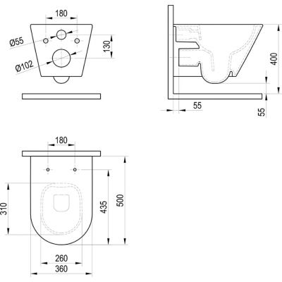 Ravak Flow miska WC z deską wolnoopadającą wisząca bez kołnierza biały połysk X01985