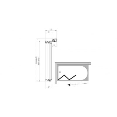 Ravak Supernova parawan nawannowy 130 cm 3-częściowy biały połysk/z tworzywa polistyren 795V010041