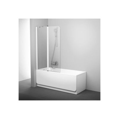 Ravak Chrome parawan nawannowy 100 cm 2-częściowy biały połysk/szkło przezroczyste 7QLA0100Z1