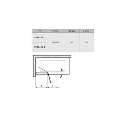 Ravak Chrome parawan nawannowy 100 cm 2-częściowy biały mat/szkło przezroczyste 7QLA0E00Z1