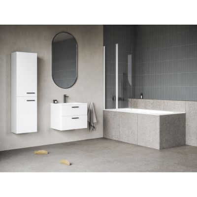 Ravak Chrome parawan nawannowy 100 cm 2-częściowy biały mat/szkło przezroczyste 7QLA0E00Z1