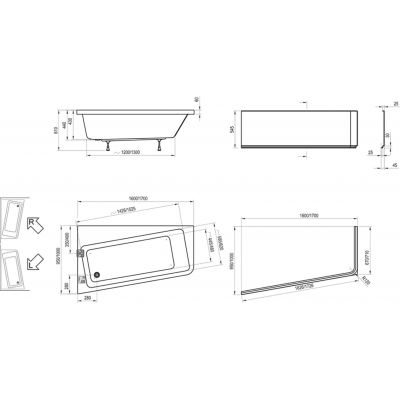 Ravak 10° wanna narożna 160x95 cm prawa biała C841000000