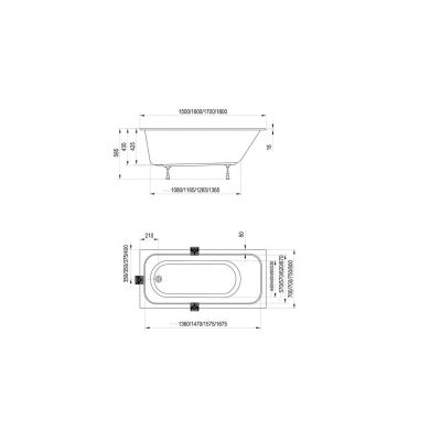 Ravak Chrome wanna prostokątna Slim 180x80 cm biała CE21300000